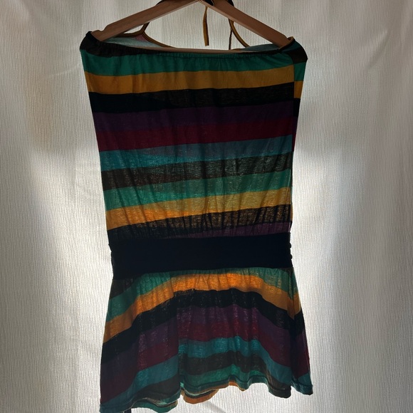 Colorful Striped Off-Shoulder Dress - Picture 2 of 2